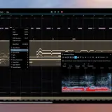 Ein Musikproduktionsprogramm zeigt eine Spur namens "Master" mit Wellenformen und Bearbeitungswerkzeugen.