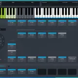 Scaler 2 zeigt eine Musiksoftware mit virtueller Klaviatur und Akkordvorschlägen.
