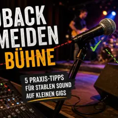 MADI AUDIO: Mikrofon, Mischpult und Bühnen-Setup. Tipps zur Vermeidung von Feedback für stabilen Sound auf kleinen Gigs.