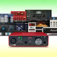 Hitmaker-Expansion: Eine Sammlung von Musikproduktions-Tools, darunter Audio-Interfaces, Plugins und virtuelle Instrumente, für den perfekten Sound.
