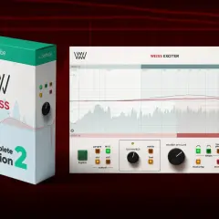Softube Weiss Exciter Plugin: Ein digitales Mastering-Tool mit Frequenzanalyse und Harmonics-Regler für detailreichen Sound.