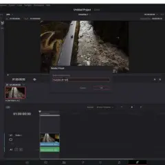 Bearbeitung in DaVinci Resolve: Audio-Codec ist Linear PCM, bereit zum Rendern.