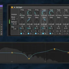 EQ-Einstellungen für fetten Bass: Frequenzgang zeigt Boost bei tiefen Frequenzen und Absenkung bei 325 Hz.