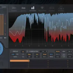 Das Interface des ADPTR Audio Systems zeigt ein Korrelationsdiagramm, das für die Analyse von Stereosignalen mit einem reference plugin nützlich ist.