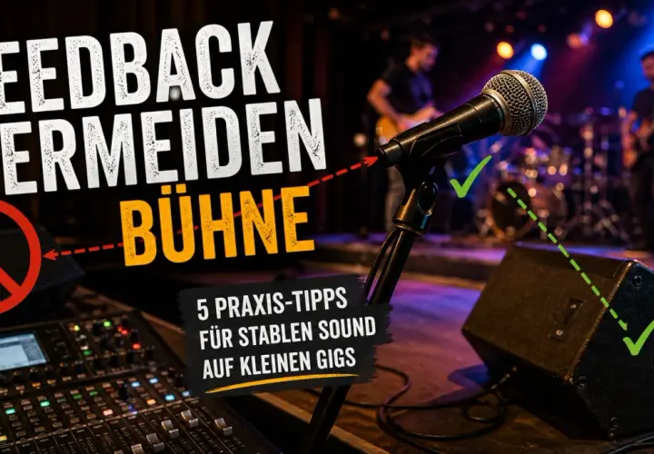 MADI AUDIO: Mikrofon, Mischpult und Bühnen-Setup. Tipps zur Vermeidung von Feedback für stabilen Sound auf kleinen Gigs.