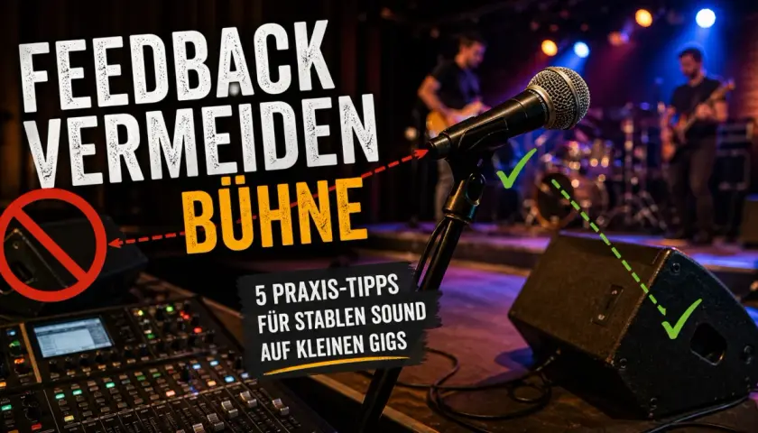 MADI AUDIO: Mikrofon, Mischpult und Bühnen-Setup. Tipps zur Vermeidung von Feedback für stabilen Sound auf kleinen Gigs.