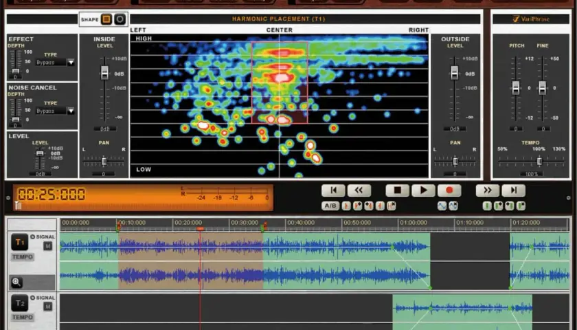 Roland R-MIX: kostenlose audio mixer software mit Wellenform-Anzeige, Pegelreglern und Tempo-Anpassung.