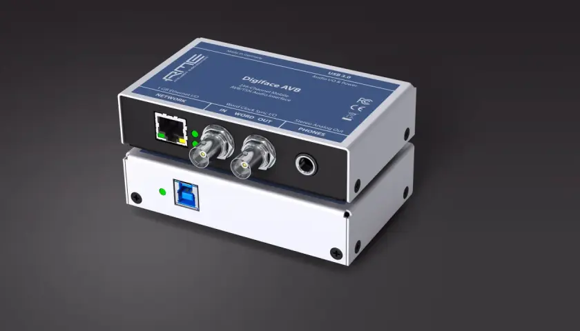 RME Digiface AVB: 256-Kanal Mobile AVB/TSN Audio Interface. Eine Alternative zu Dante für professionelle Audioübertragung.
