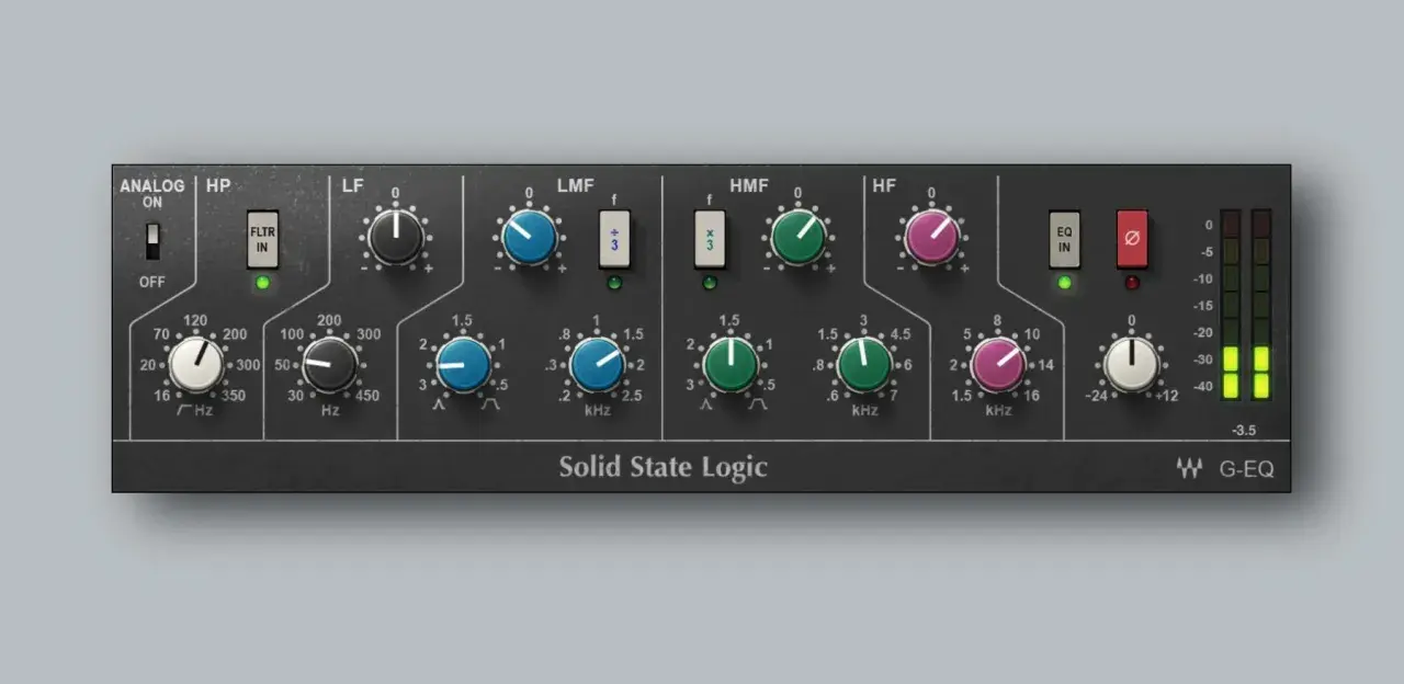 Solid State Logic G-EQ: Ein Muss für beste Plugin Alliance Plugins, mit präzisen EQ-Bändern und analogem Charakter.