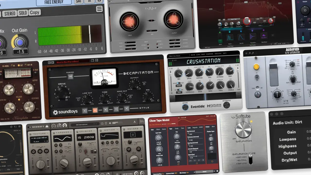 Viele Audio-Plugins für Sättigungseffekte, darunter ein kostenloser Sättigungs-Plugin.
