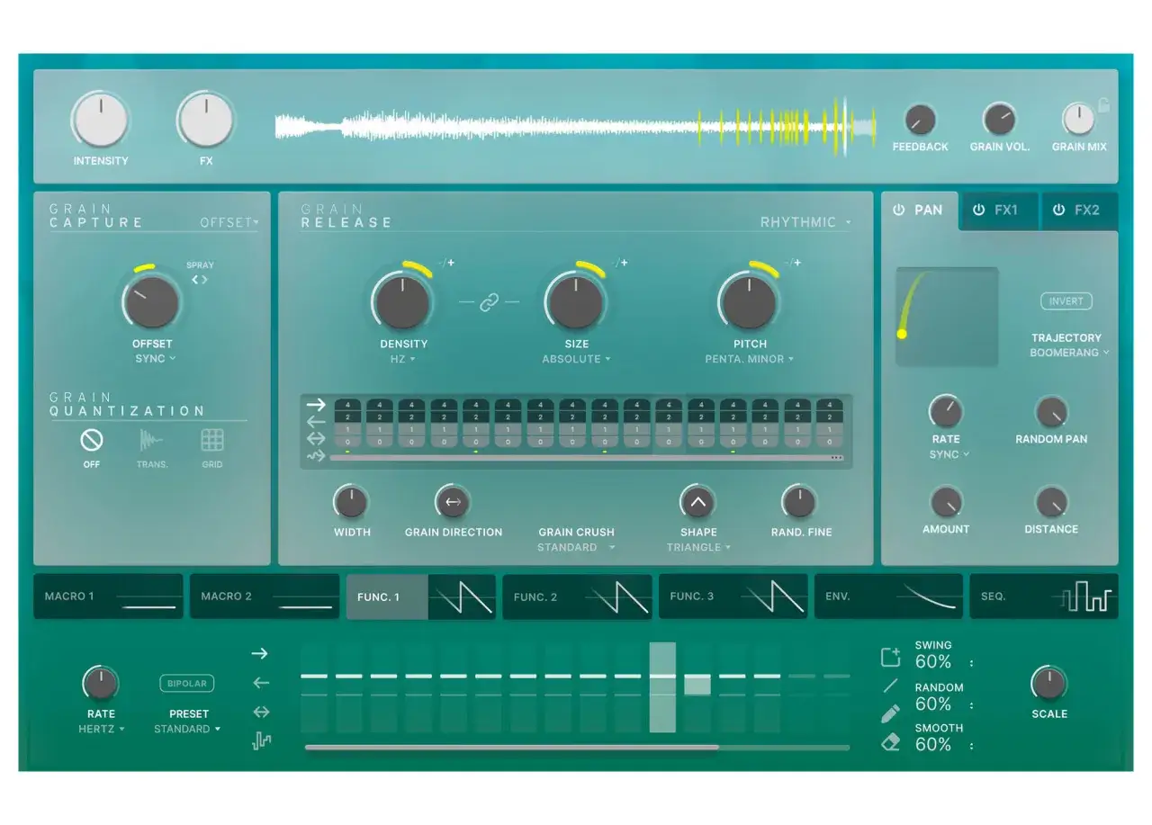 Ein Audio-Plugin mit vielen Reglern und Wellenformen, das f&uuml;r die Erzeugung von EFX-Fragmenten konzipiert ist.