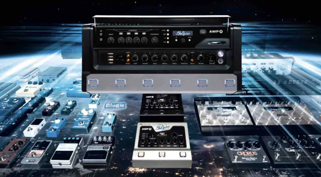 Bluguitar AMP X: Die Release-Date-Ger&uuml;chte brodeln. Viele Effektpedale und Verst&auml;rker-Simulatoren sind zu sehen.