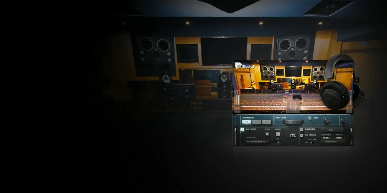 Waves Abbey Road Studio 3 Plugin mit Kopfh&ouml;rern und Mischpult.