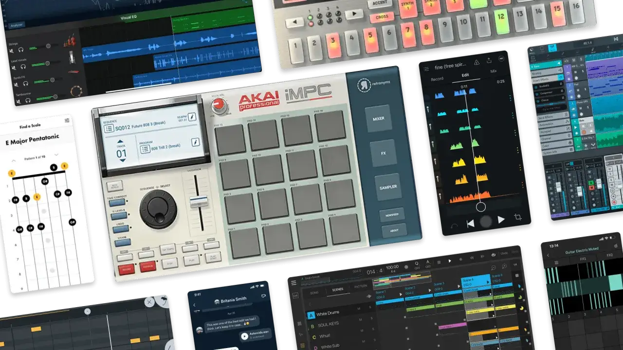 AKAI Professional MPC mit Pads, Mixer, FX, Sampler. Musikproduktion auf Tablets und Smartphones.
