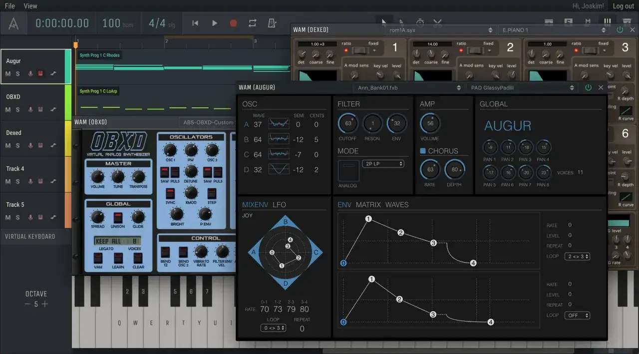 Ein online free music maker mit vielen Synthesizer-Optionen.
